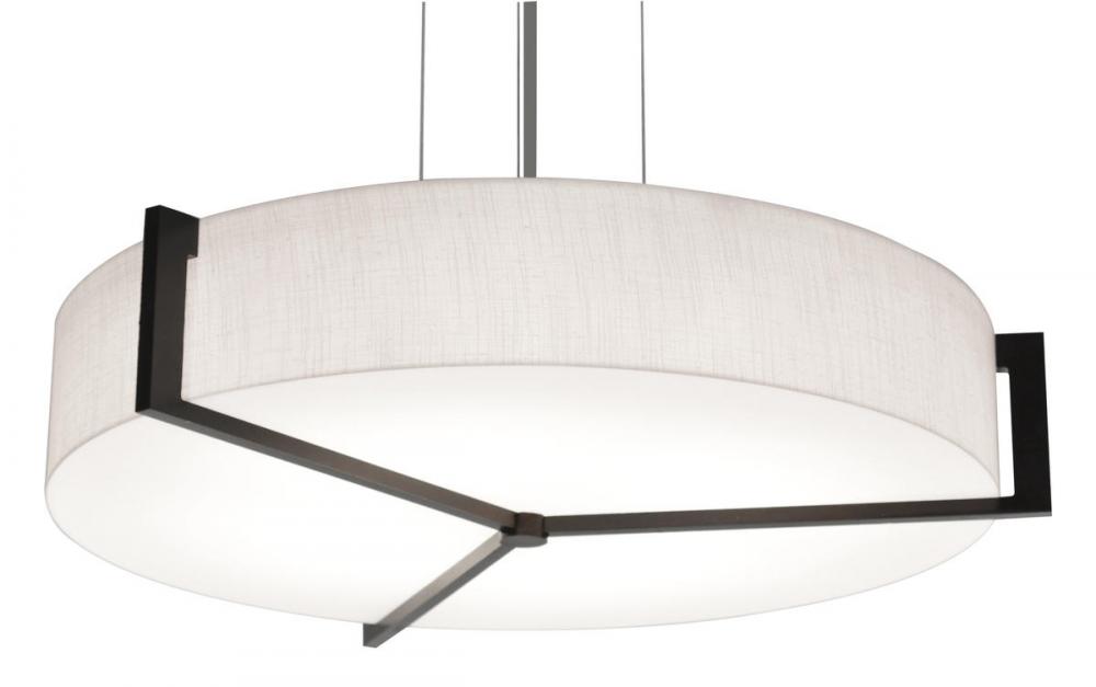 Apex 17'' LED Pendant - Espresso Finish - Linen White Shade