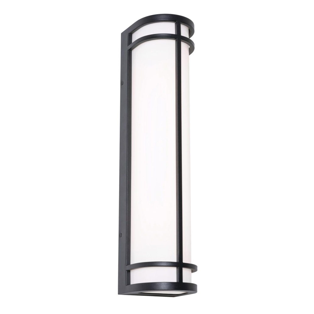 Crain 24'' LED Outdoor Sconce, 120-277V, 24W, 5 CCT, BK
