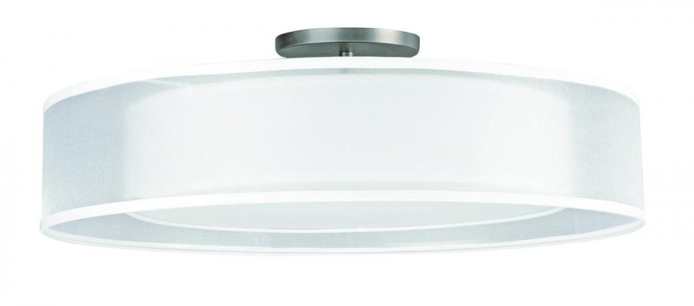 Cortez 24'' LED Semi-Flush,120V,AJ CCT,S Nickel