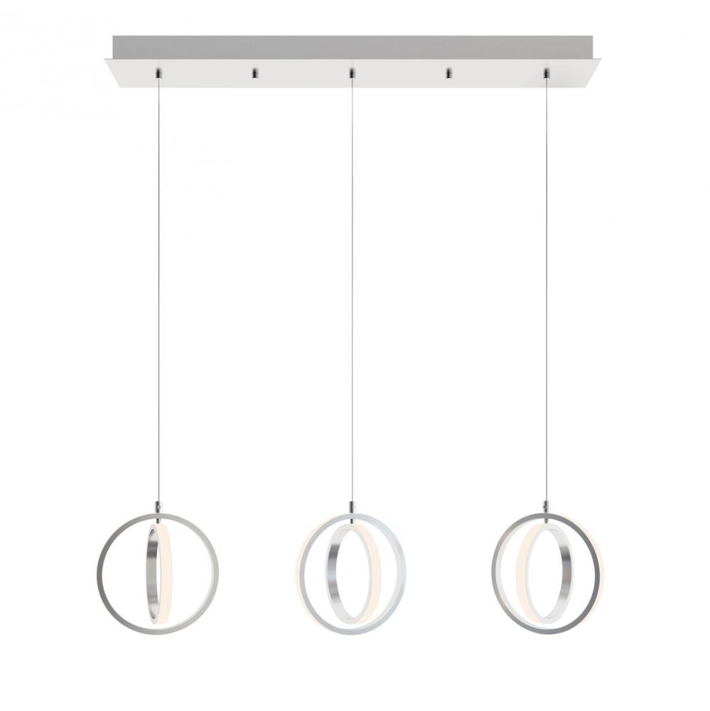 Lock 3 Light Linear Pendant MB 120V,SN