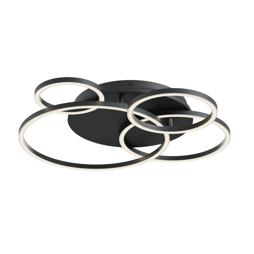 Orbit 24'' LED Semi Flush Mount,120V,57W,5 CCT,BK