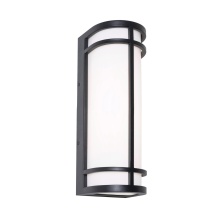 AFX Lighting, Inc. CRNW0616LAJUDBK - Crain 16'' LED Outdoor Sconce, 120-277V, 20W, 5 CCT, BK