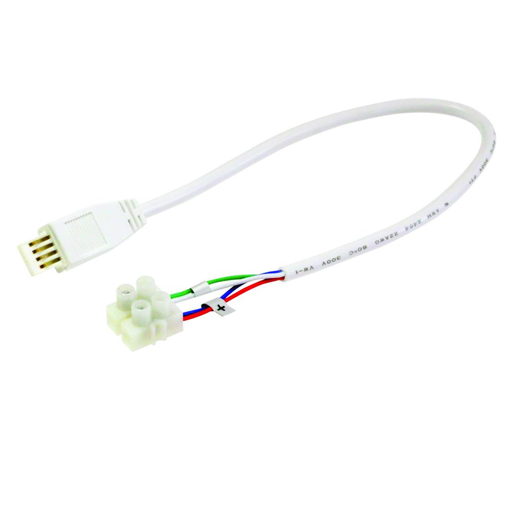 72" Power Line Cable Interconnector with Terminal Block for Lightbar Silk, White
