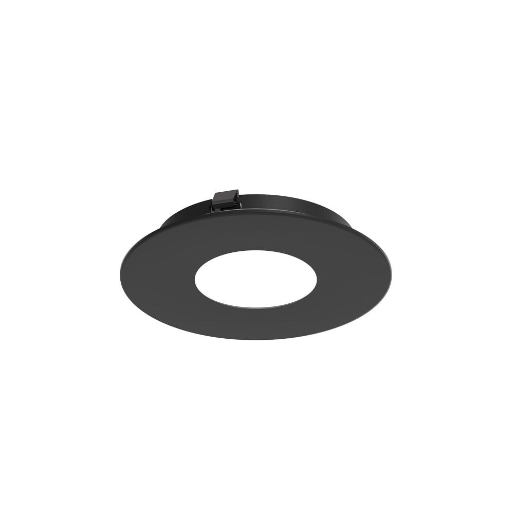3" Apollo Round Flanged Pinhole Trim, Black Finish