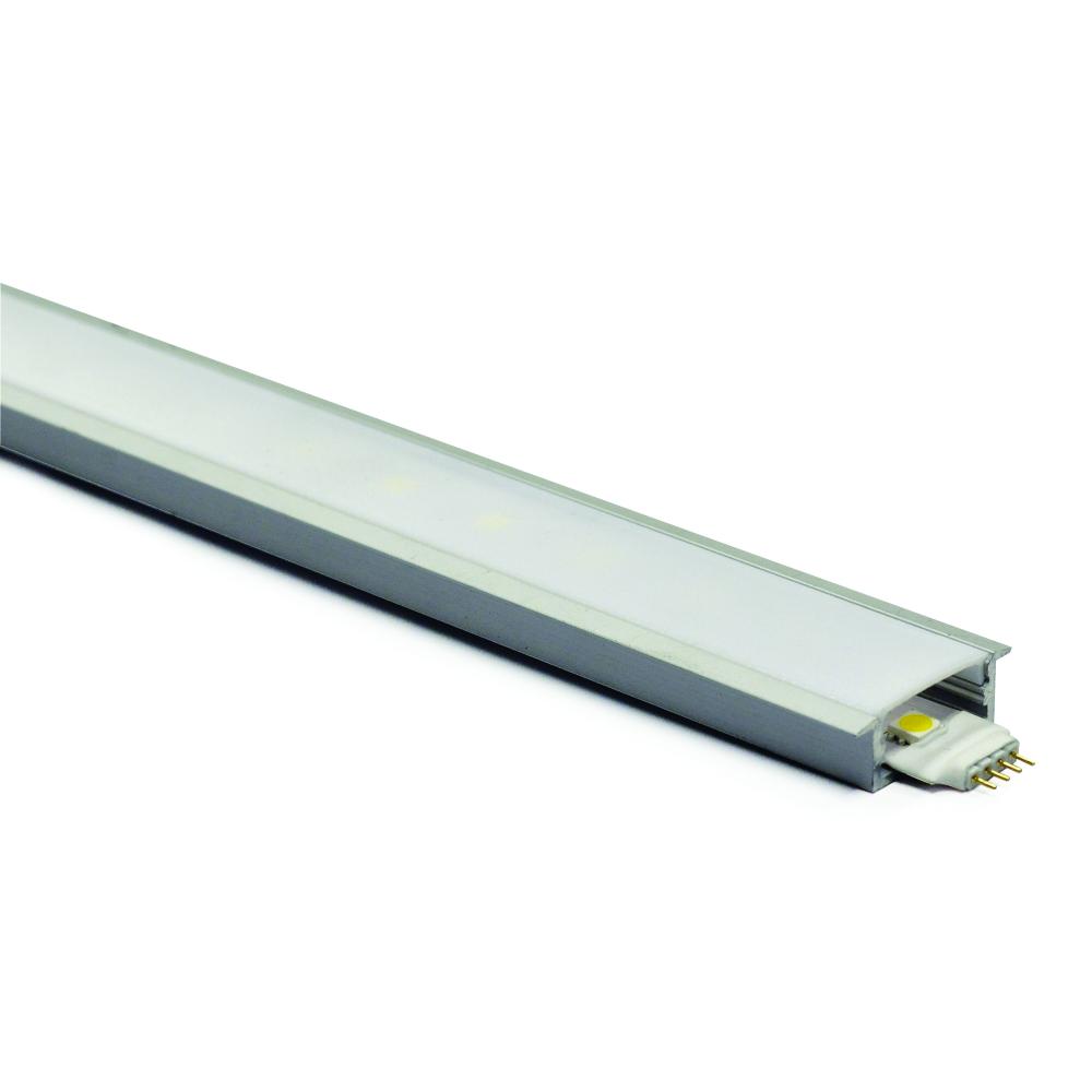 4-ft Shallow Channel with Wings, Aluminum (Plastic Diffuser and End Caps Included)