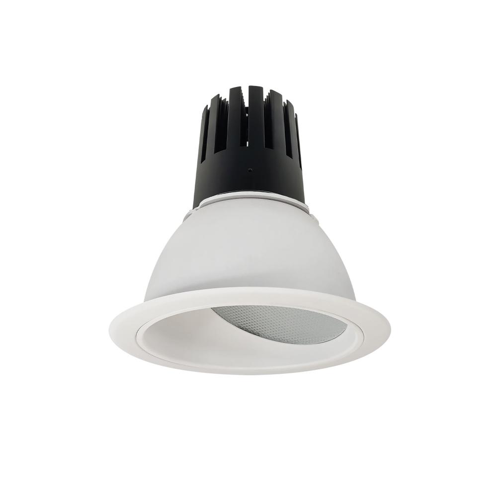 6" Sapphire III Round Wall Wash Reflector, 2500lm, 3000K, Narrow Flood Optic, Matte Powder White