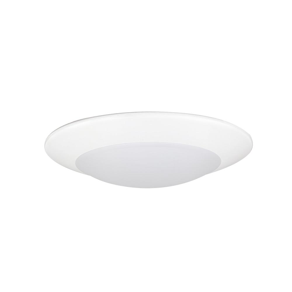 6" Contractor Series LED Flush Mount Disk Light, Selectable CCT, Matte Powder White (12-Pack)