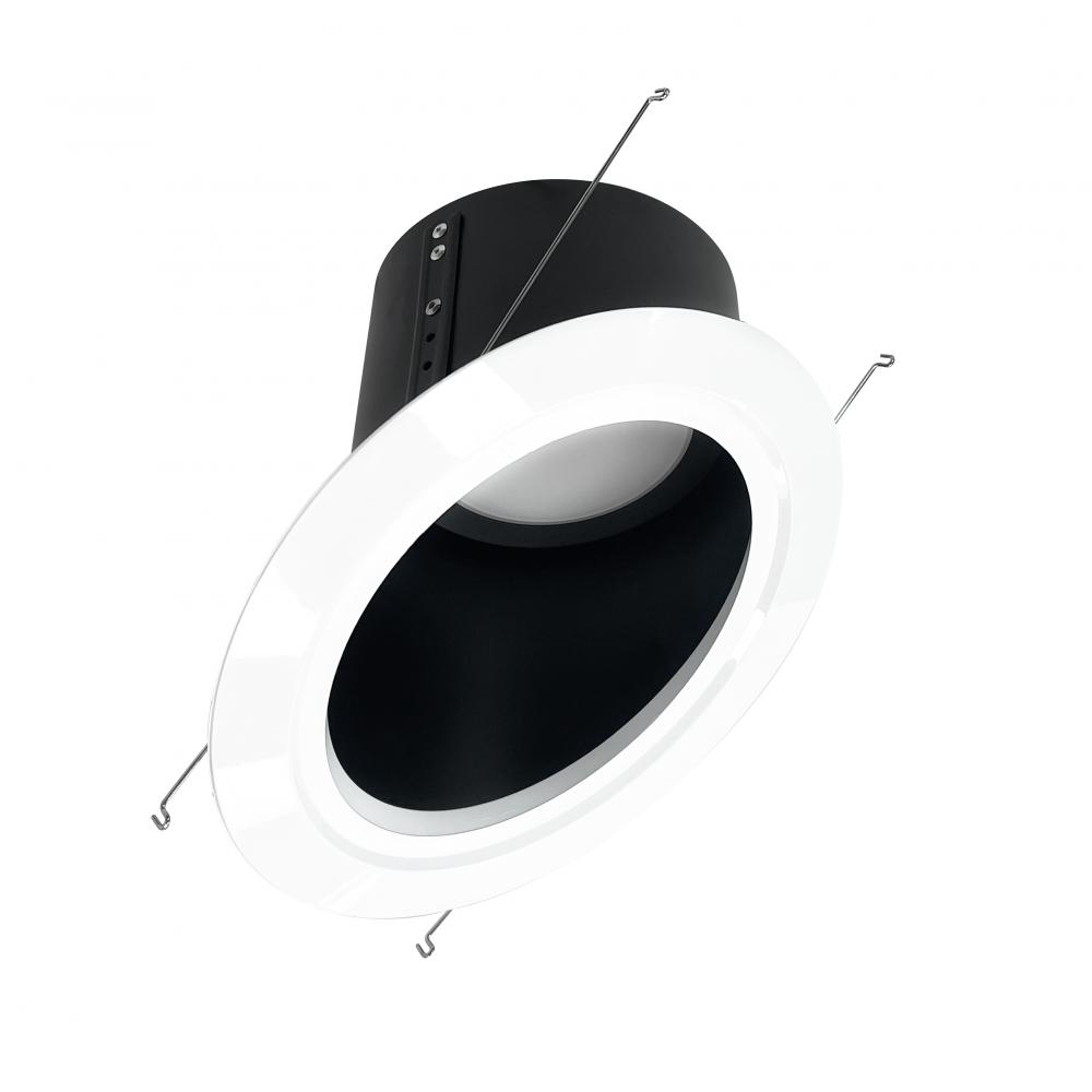 6" Super Sloped LED Retrofit Reflector, 1200lm / 16W, 2700K, Black Reflector / White Flange