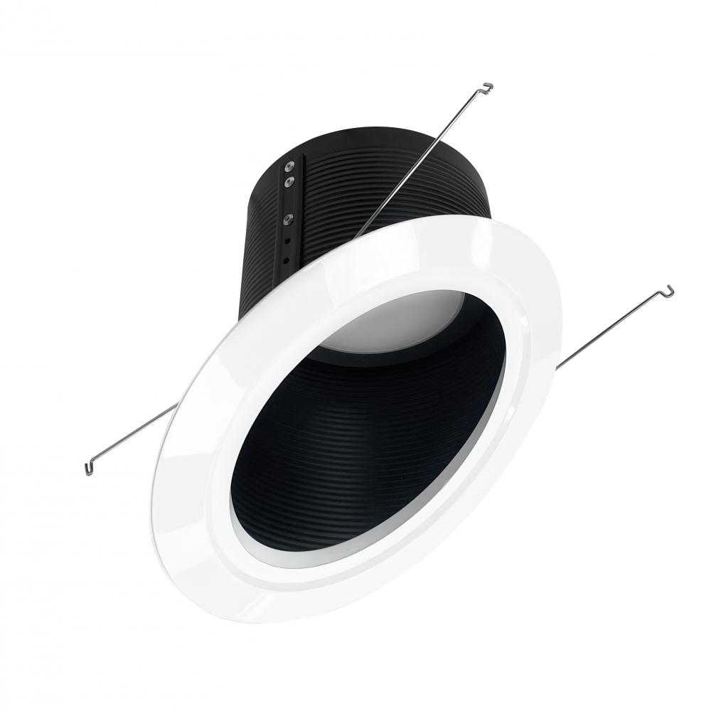 6" Super Sloped LED Retrofit Baffle, 1200lm / 16W, 2700K, Black Baffle / White Flange