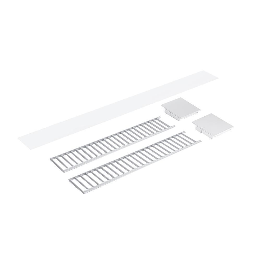 Louver Accessory Set for NLUD-4334, Aluminum Louver, White End Caps