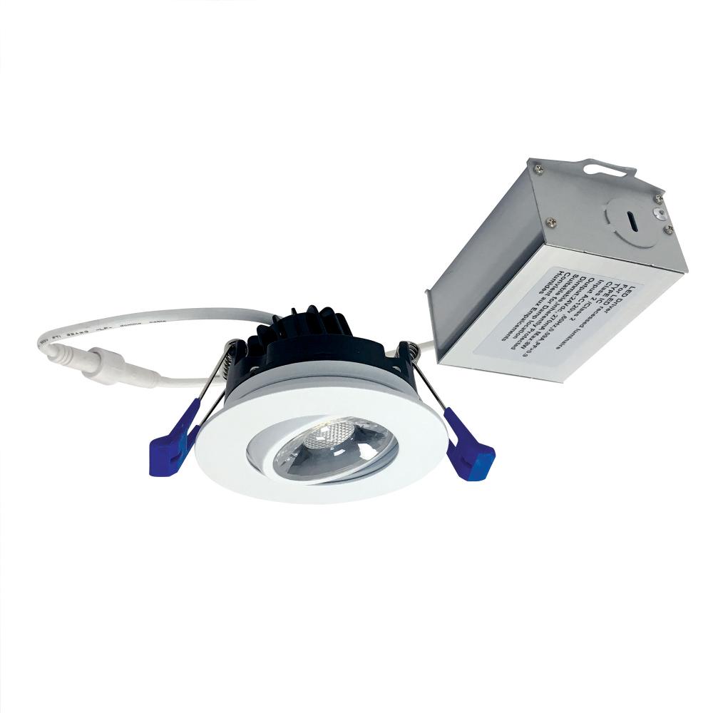 2" M2 Round LED Adjustable Gimbal, 600lm / 8W, 4000K, 120V, Matte Powder White