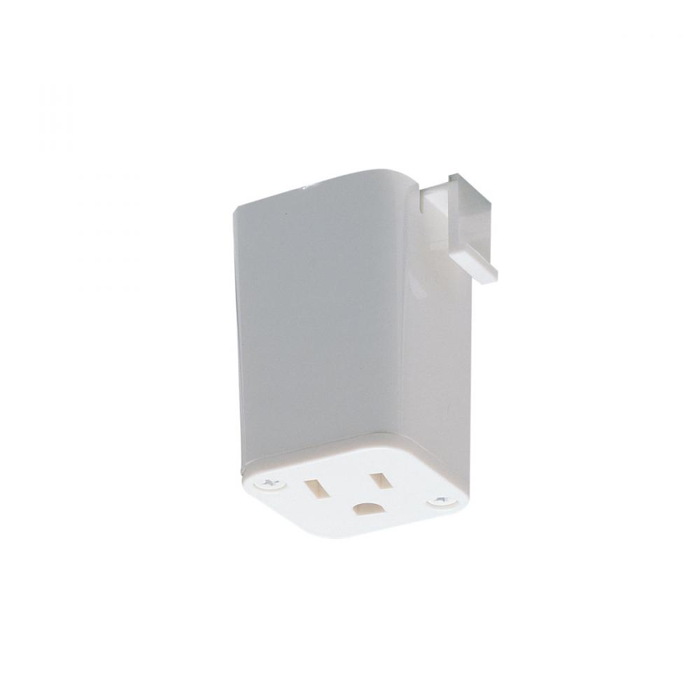 Outlet Adapter for J-Style Track Systems, White Finish