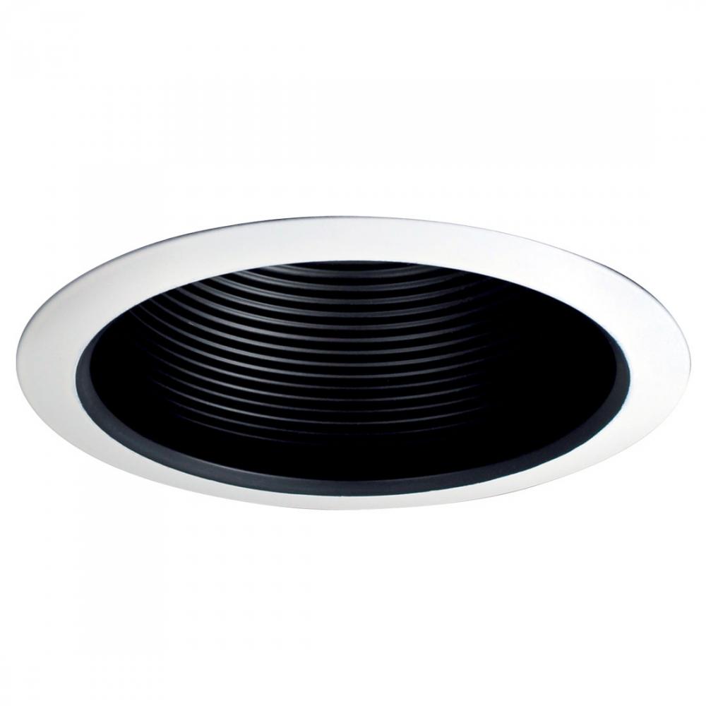 5" Airtight Black Baffle Cone w/ White Flange