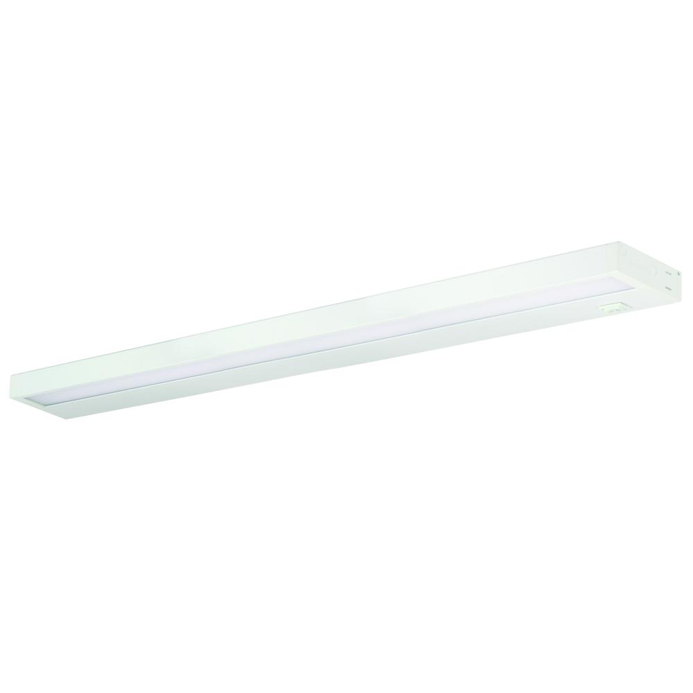 32" LEDUR Under Cabinet with Dedicated CCT (3000K), 360lm/ft, 16W, White Finish