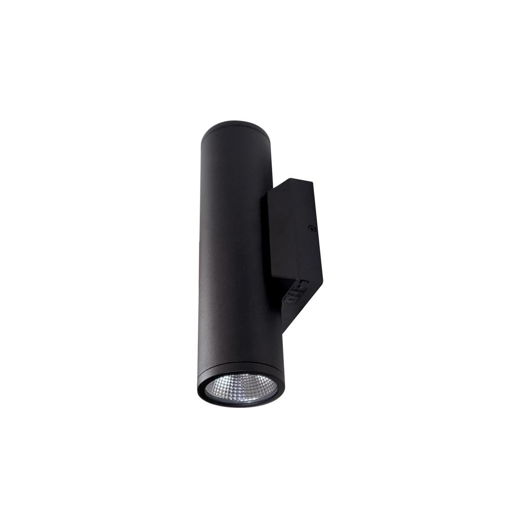 3" Up & Down Wall Mounted LED Cylinder with Selectable CCT, Black finish