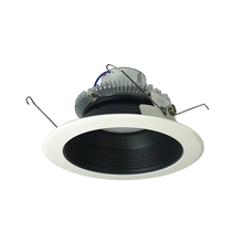 Nora NLCBC2-65230BW/10 - 6" Cobalt Click Round Retrofit Baffle, 1000lm / 12W, 3000K, Black Baffle / White Flange