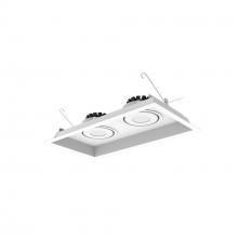 Nora NMRT3-2RL127SWW - Two-Head Flanged LED Multiple Lighting Trim, 900lm per Head w/ Spot Optic, 2700K, Regressed White