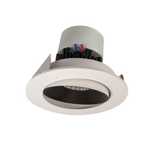 Nora NPR-4RC27XBW - 4" Pearl LED Round Adjustable Cone Retrofit, 1000lm / 12W, 2700K, Black Reflector / White Flange