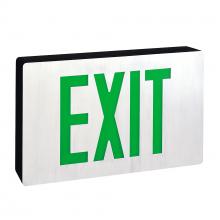 Nora NX-616-LED/G/2F - Die-Cast LED Self-Diagnostic Exit Sign w/ Battery Backup, Double-Faced Aluminum w/ Green Letters in