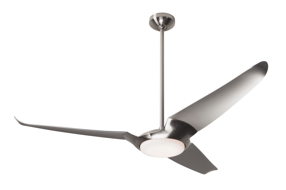 IC/Air (3 Blade ) Fan; Bright Nickel Finish; 56" Dark Blades; 20W LED; Wall/Remote Combo Control