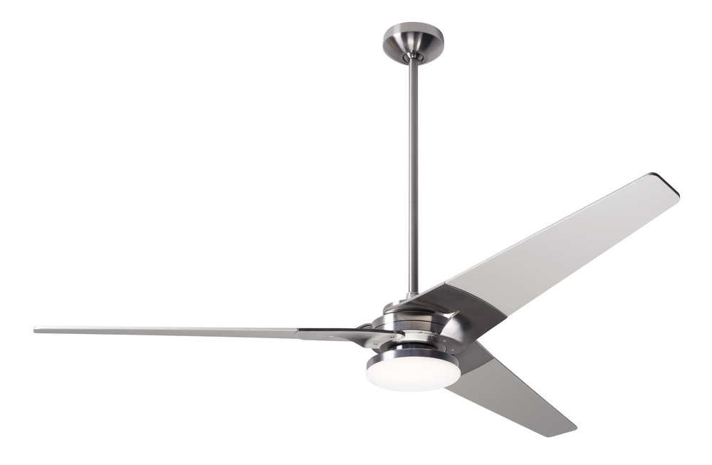 Torsion Fan; Bright Nickel Finish; 62" Black Blades; 20W LED; Fan Speed and Light Control (3-wir