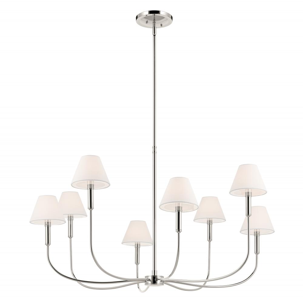Eadie 41.25 Inch 8 Light Chandelier in Polished Nickel