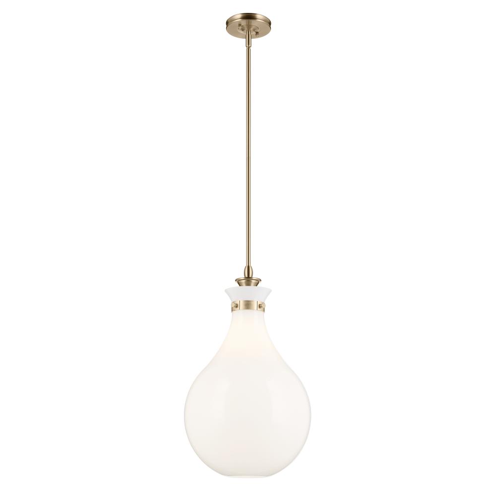 Laria 14 Inch 1 Light Pendant with Opal Glass in Champagne Bronze