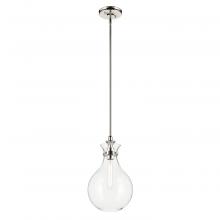 Kichler 52776PNCLR - Laria 9.75 Inch 1 Light Pendant with Clear Glass in Polished Nickel