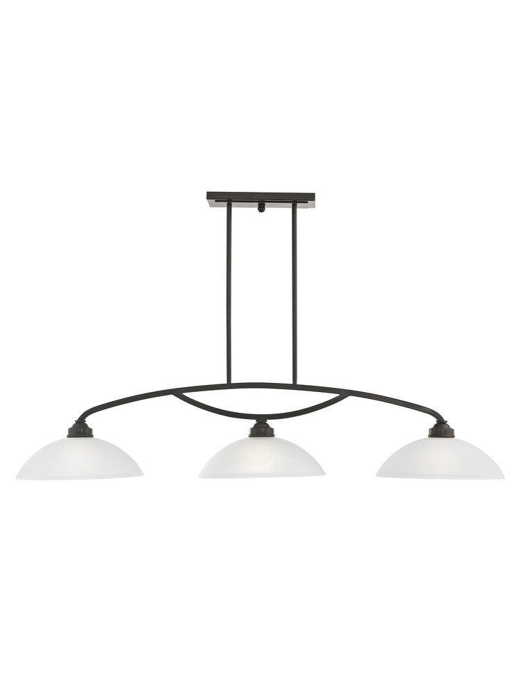 3 Light English Bronze Linear Chandelier