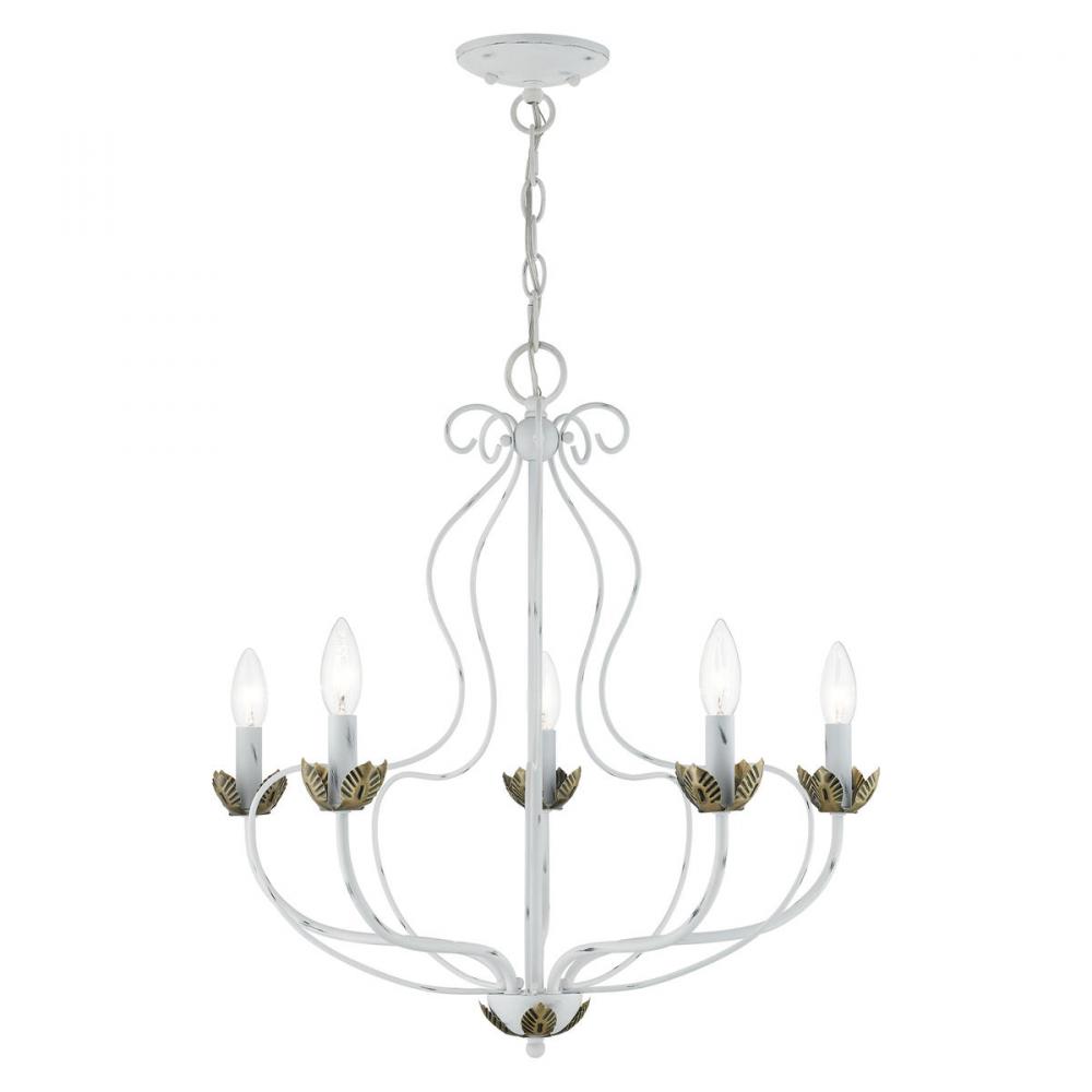 5 Light Antique White Chandelier