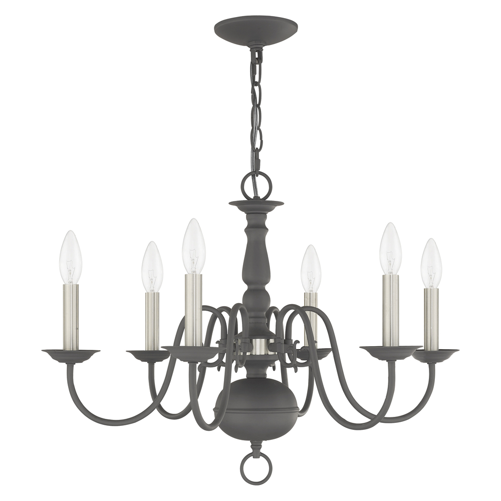 6 Lt Scandinavian Gray Chandelier