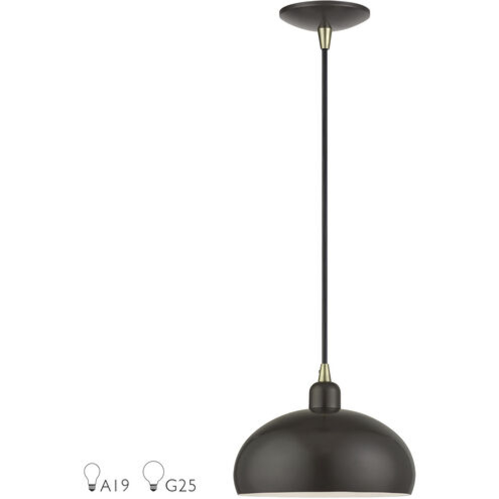 1 Light Black Pendant