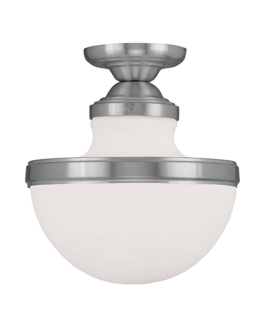 1 Light Brushed Nickel Ceiling Mount