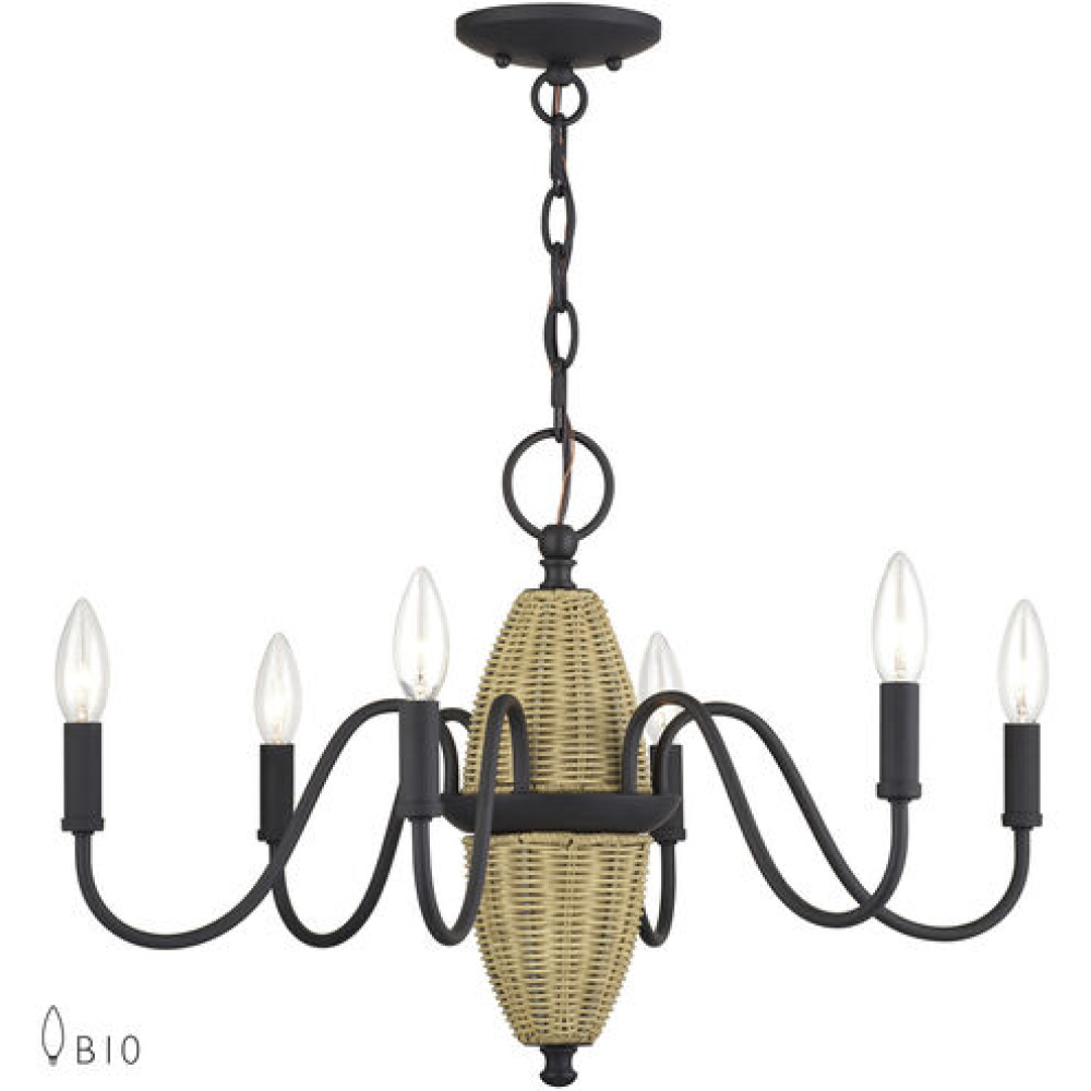 6 Light Bronze Chandelier