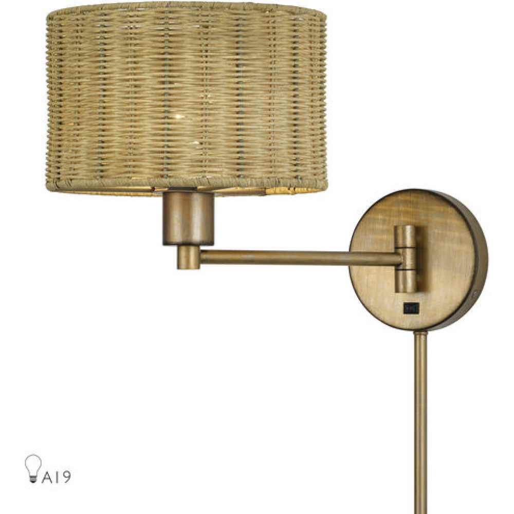 1 Light Bronze Swing Arm Wall Lamp