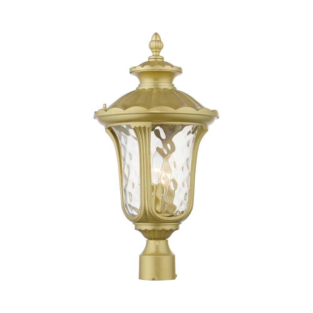 3 Light Soft Gold Outdoor Large Post Top Lantern