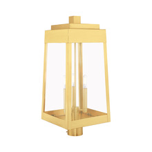 Livex Lighting 20859-12 - 3 Lt Satin Brass Outdoor Post Top Lantern