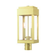 Livex Lighting 21236-12 - 2 Lt Satin Brass  Outdoor Post Top Lantern