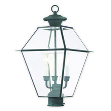 Livex Lighting 2384-61 - 3 Light Charcoal Outdoor Post Lantern