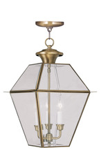 Livex Lighting 2385-01 - 3 Light AB Outdoor Chain Lantern