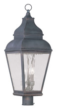 Livex Lighting 2606-61 - 3 Light Charcoal Outdoor Post Lantern