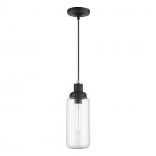 Livex Lighting 40614-04 - 1 Light Black with Brushed Nickel Accent Mini Pendant