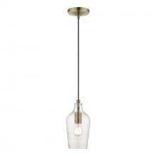 Livex Lighting 41240-01 - 1 Light Antique Brass Mini Pendant