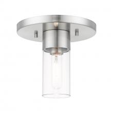 Livex Lighting 48761-91 - 1 Light Brushed Nickel Flush Mount