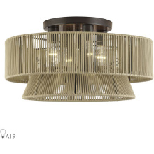 Livex Lighting 53168-92 - 4 Light English Bronze Extra Large Semi-Flush