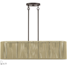 Livex Lighting 53194-92 - 4 Light English Bronze Large Linear Chandelier