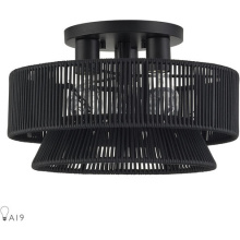Livex Lighting 60252-04 - 3 Light Black Large Semi-Flush