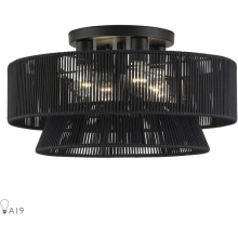 Livex Lighting 60257-04 - 4 Light Black Extra Large Semi-Flush