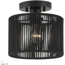 Livex Lighting 60264-04 - 1 Light Black Small Semi-Flush