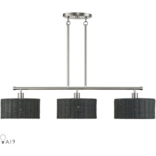 Livex Lighting 60554-91 - 3 Light Brushed Nickel Extra Large Linear Chandelier